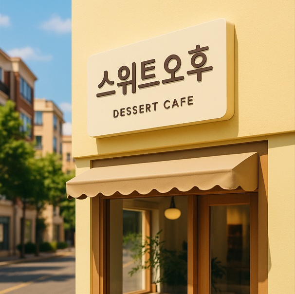 소형 디저트카페, 작은간판 리뉴얼로 골목 분위기 바꿔요