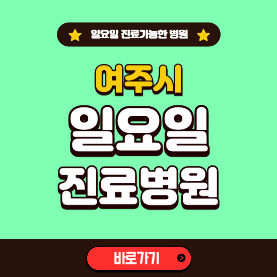 여주시 일요일 진료 가능한 병원 ❘ 주말 문여는 곳 총정리 (소아과, 내과, 안과, 치과, 피부과, 정형외과, 산부인과)