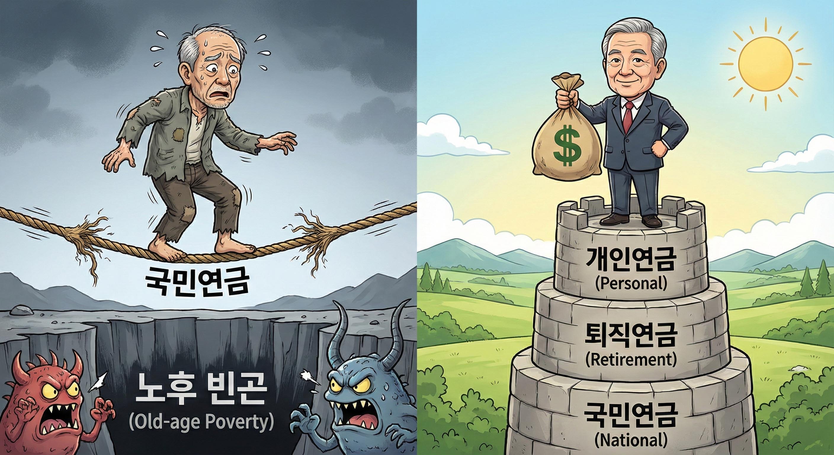 국민연금만 믿다가 '쪽박' 찬다? 내 노후를 살릴 '3층 연금 탑' 쌓는 법