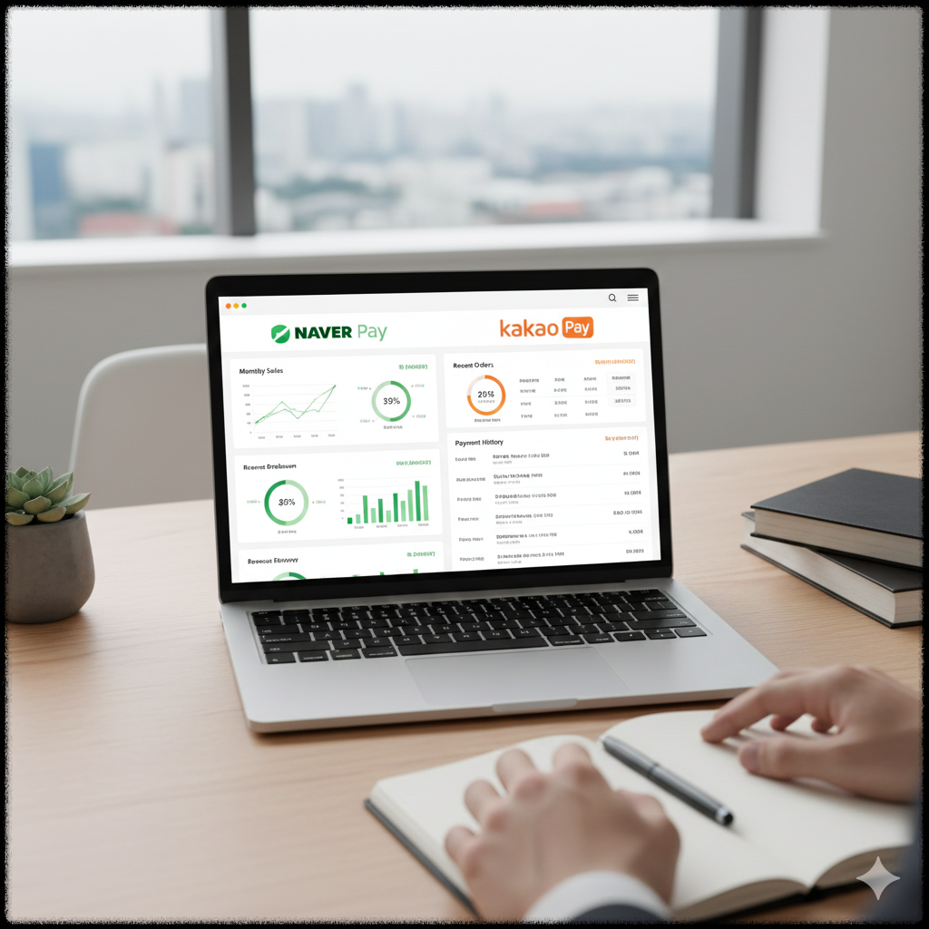 디지털 템플릿 판매 수익과 매출 현황을 확인하는 모습