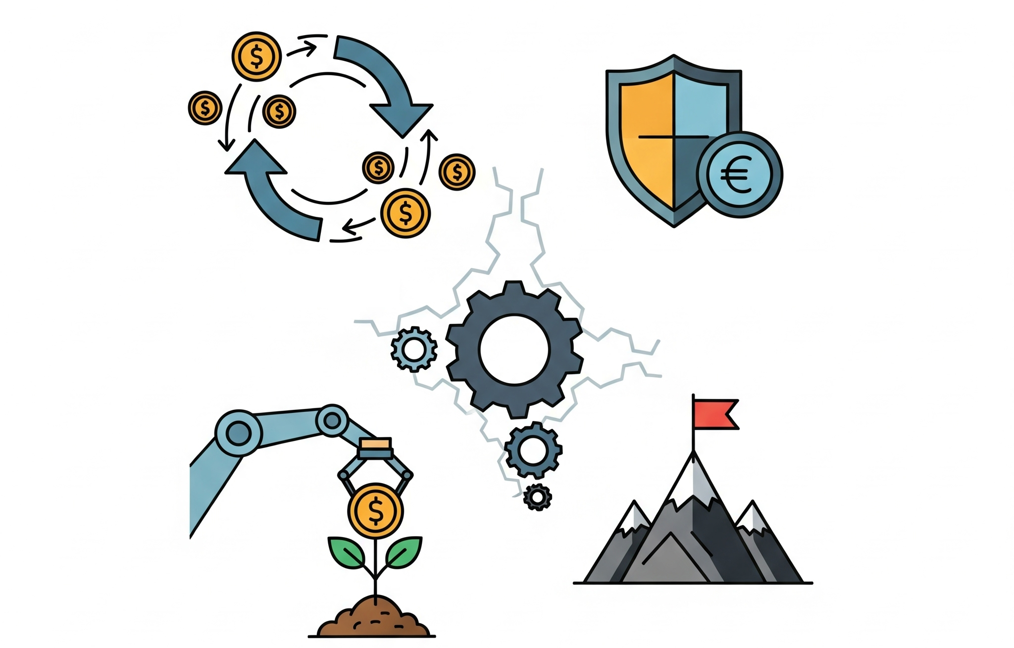 현금흐름, 지출방어, 자동투자, 목표관리 4가지 요소가 톱니바퀴처럼 맞물려 돌아가는 재테크 시스템