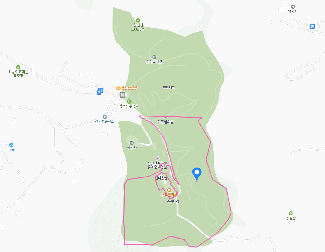 삼선산수목원 지도