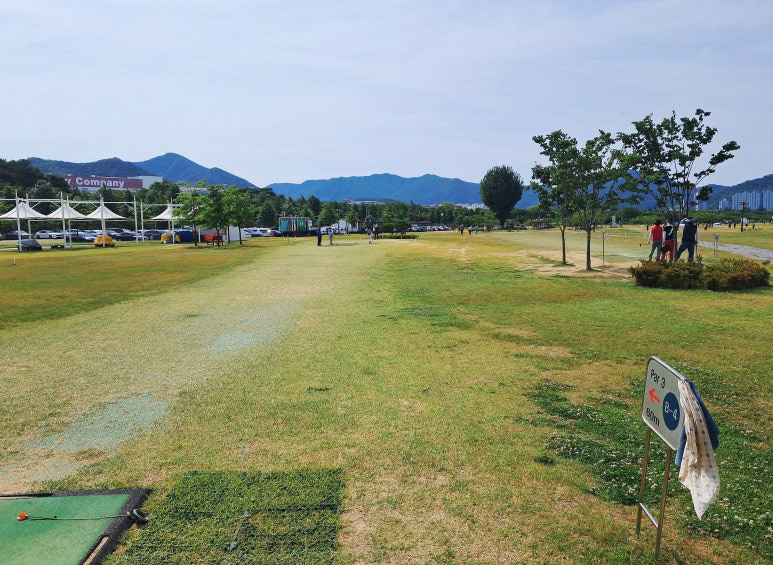 시원한 경치 경상북도 구미 동락파크골프장 소개