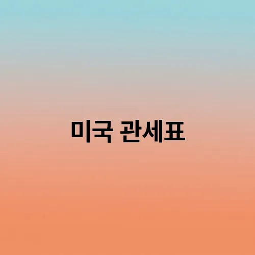 미국 관세표