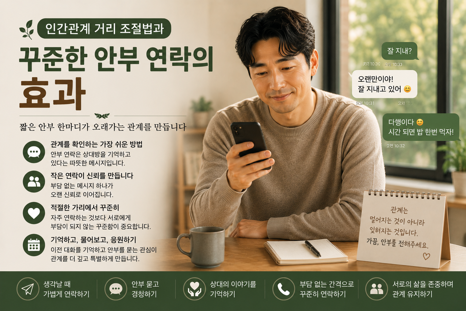 인간관계 거리 조절법과 꾸준한 안부 연락의 효과