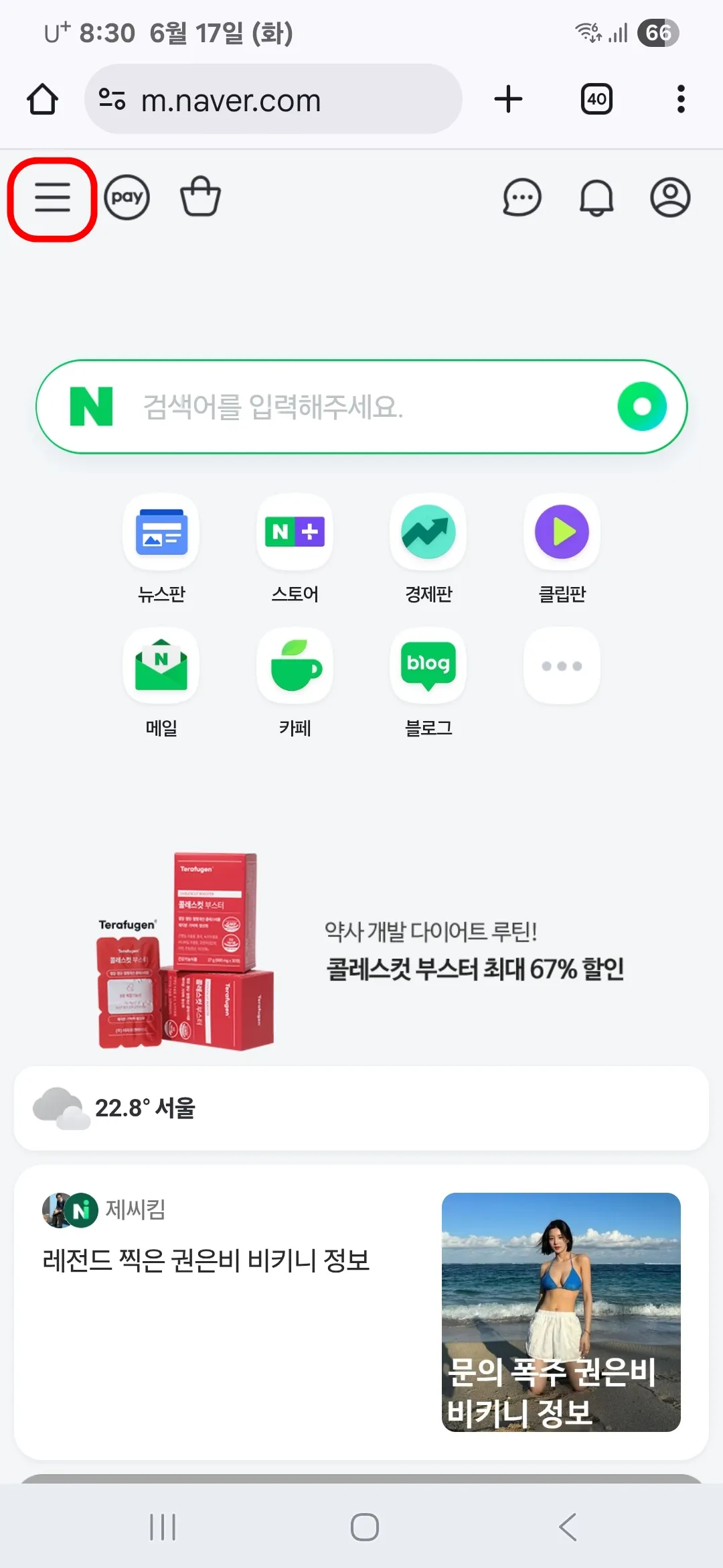 네이버 메뉴