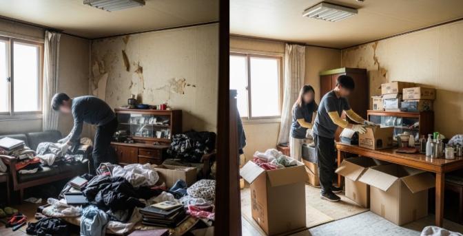 순창 고독사청소 및 정리중