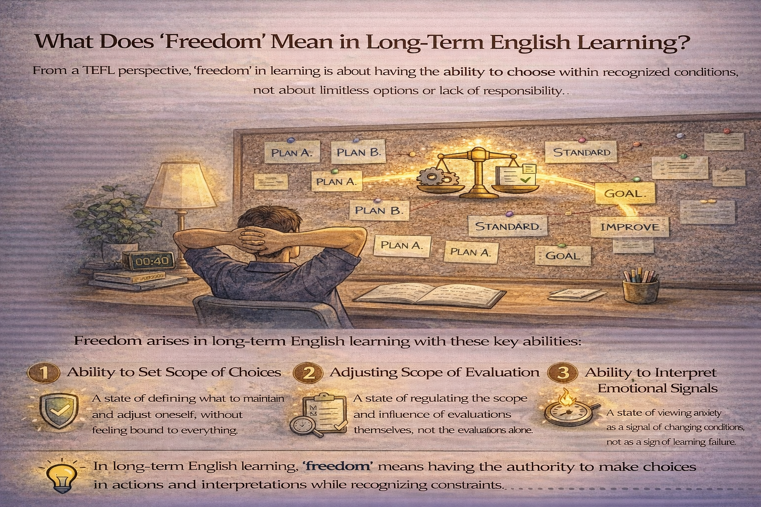 TEFL 영어교수법 장기 학습에서 자유란 무엇을 의미하는가