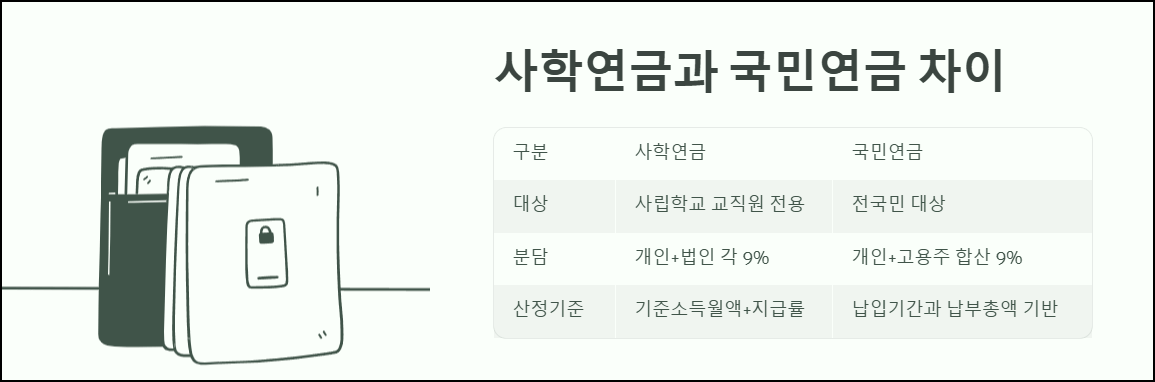 사학연금과 국민연금 차이점