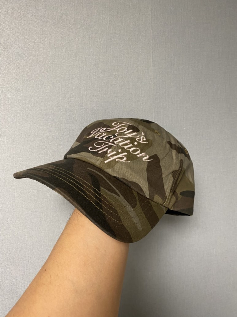 조이스베케이션(JOYSVACATION) 레터링 뮤티드 카모 밀리터리 볼캡 모자