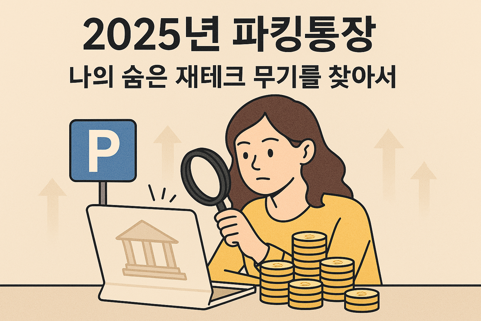 파킹 통장에 대해서 살펴보는 여자