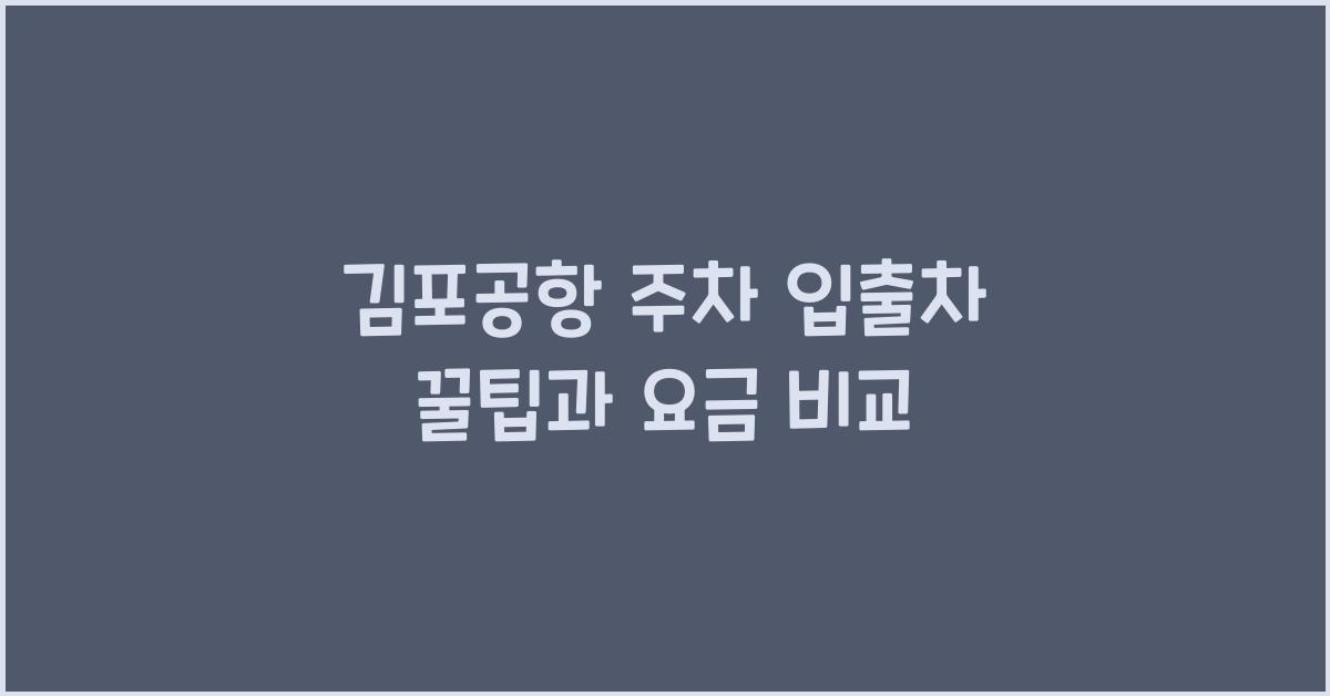 김포공항 주차 입출차
