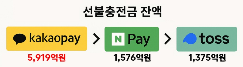 선불충전금 잔액 비교