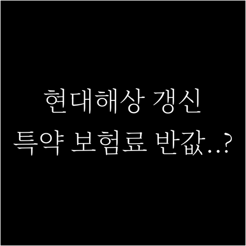 현대해상 자동차보험 갱신 전용 번호와..