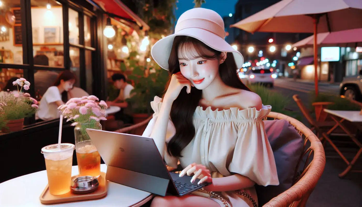 카카오톡-pc버전-다운로드-방법으로-사용하는-여성의-모습