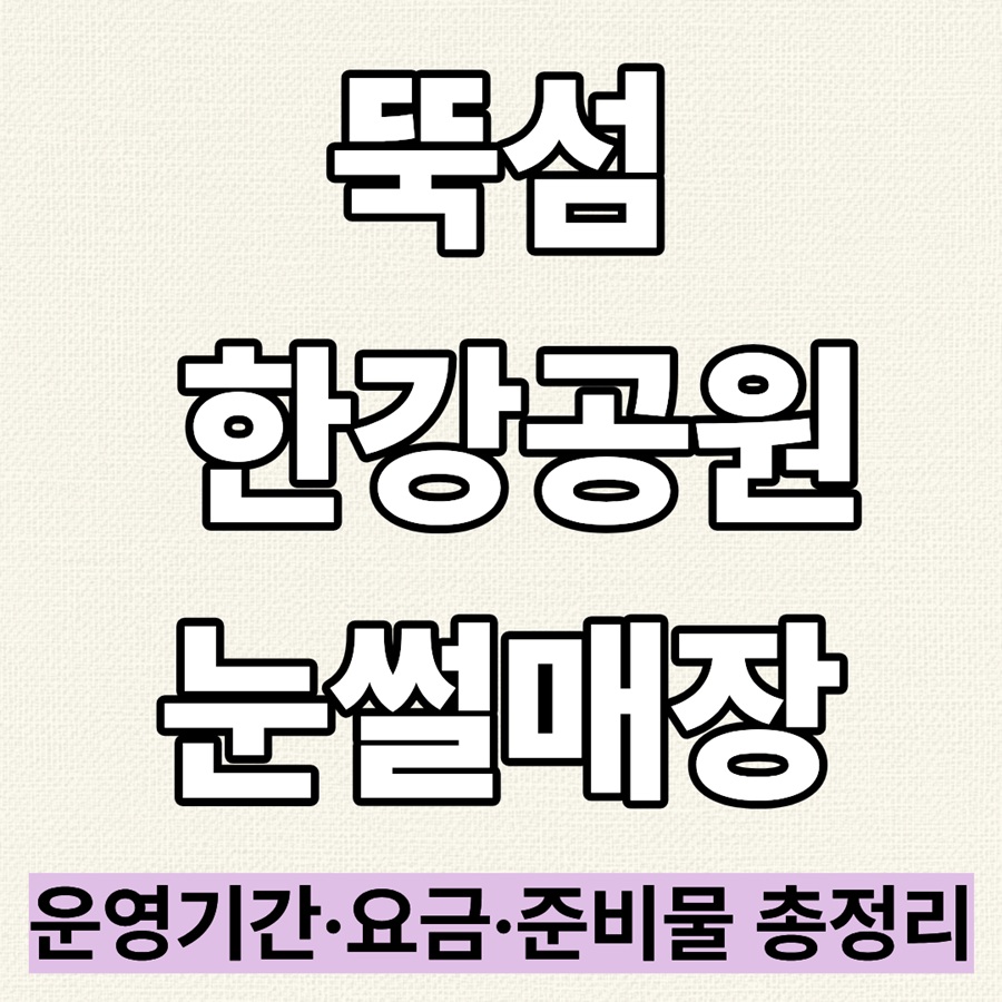 뚝섬 한강공원 눈썰매장 이용안내|운영기간·요금 총정리