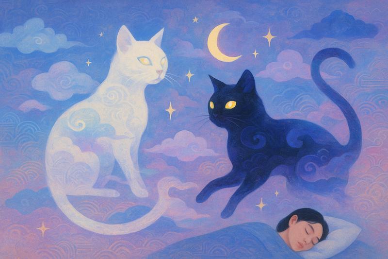고양이가 나오는 꿈: 흰색 또는 검은 고양이, 죽는 고양이나 무는 꿈까지 - 태몽과의 연관성과 해몽의 모든 것