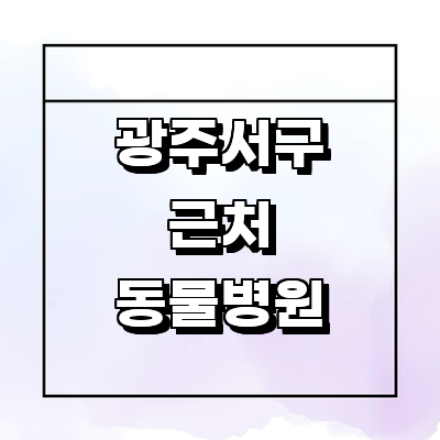 광주 서구 동물병원