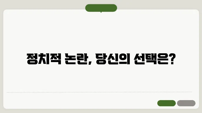 최신 정치적 논란 및 여론 반응