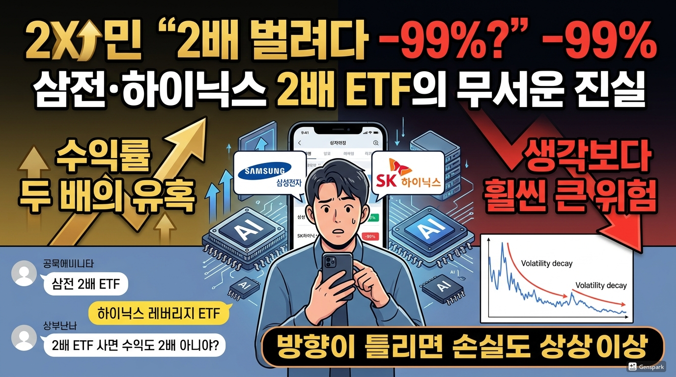 “2배 벌려다 -99%?” 삼전·하이닉스 2배 ETF의 무서운 진실