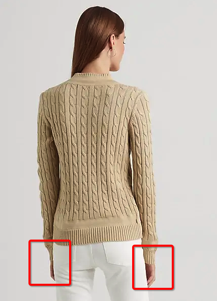 스웨터의 길어보이는 팔길이