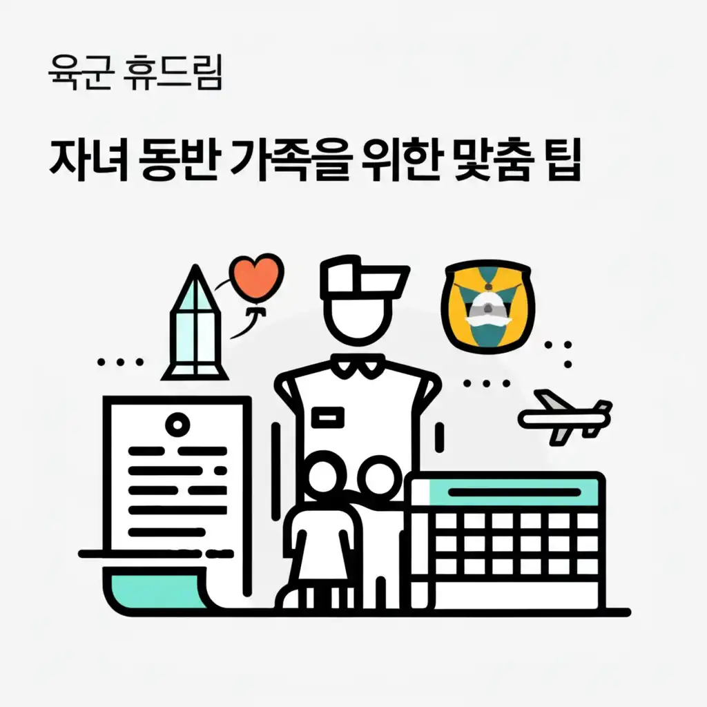 자녀와 함께 육군 휴드림을 즐기는 가족의 행복한 모습