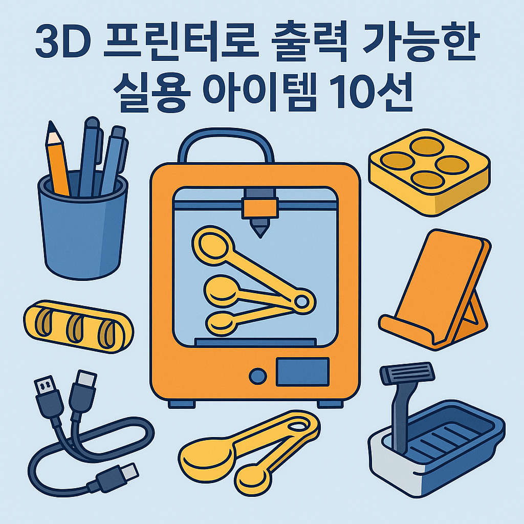 3D 프린터 실용 아이템 10가지 요약 이미지