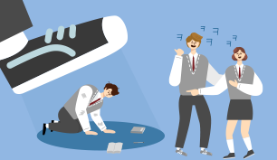 학폭 피해자와 가해자를 표현한 그림