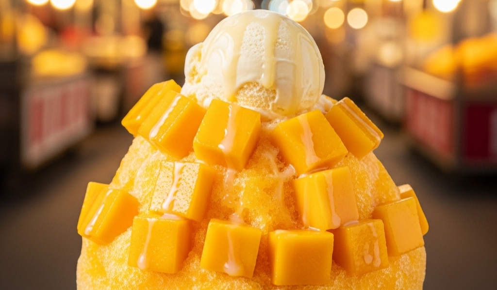 대만의 망고빙수를 이미지화