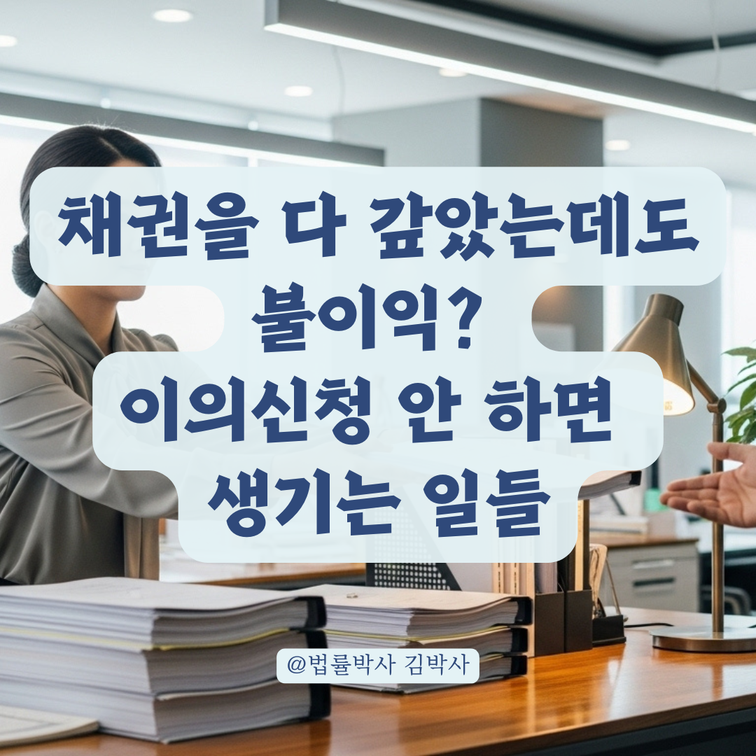 채권 완납했어도 끝난 게 아니다, 이의신청서 미제출 시 생길 수 있는 불이익 총정리.