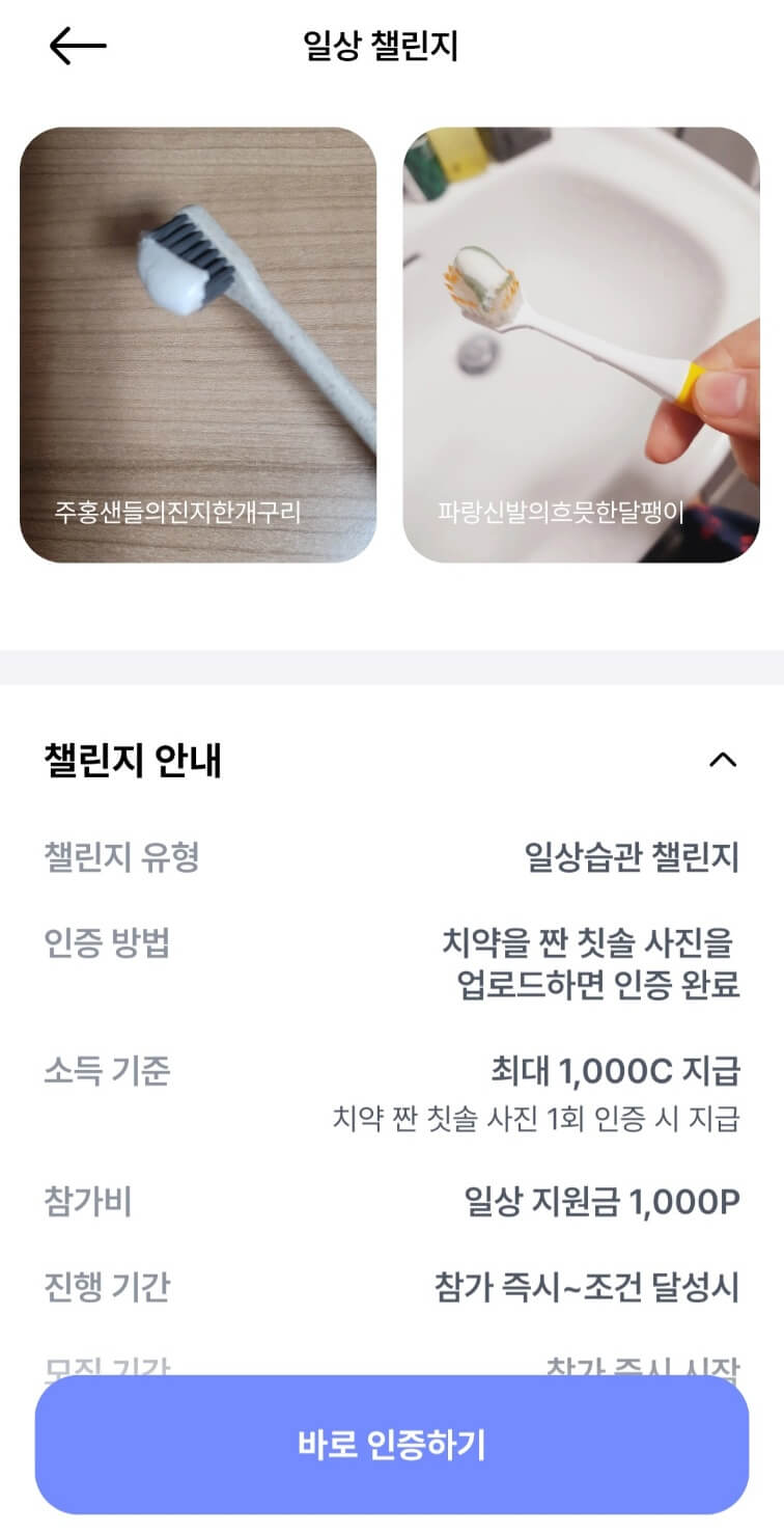 챌린지 인증하기