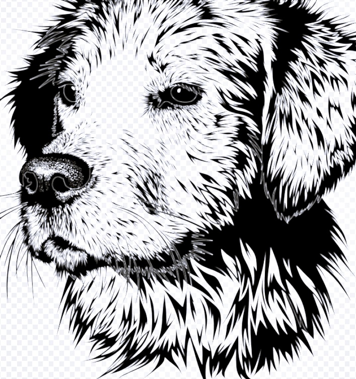 늠름해 보이는 강아지 그림