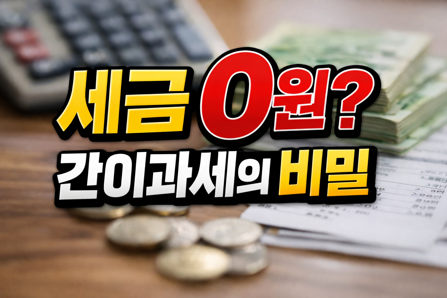 간이과세와 일반과세 차이를 설명하는 계산기와 현금 이미지