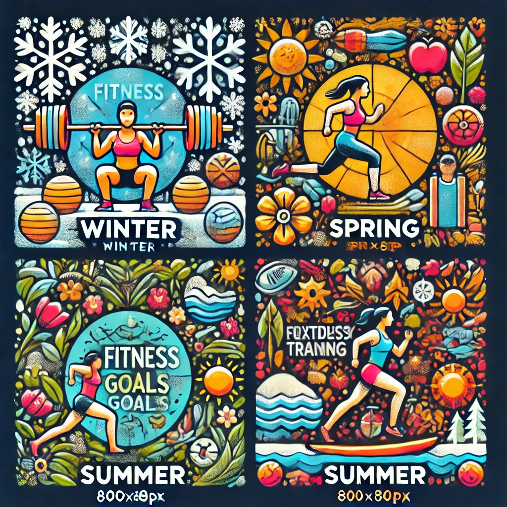 모든 계절의 피트니스 목표: 겨울, 봄, 여름, 가을
