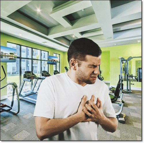 심장 통증이 있는 남성