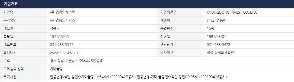경동인베스트-개요