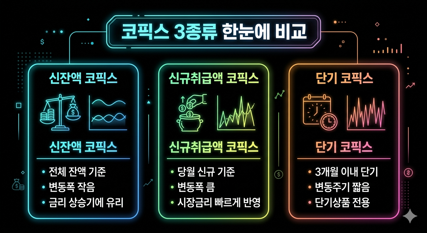 신잔액 신규취급액 코픽스 종류 비교