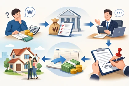 대출 처음 절차와 기본 구조를 단계별 흐름으로 정리한 설명 이미지14