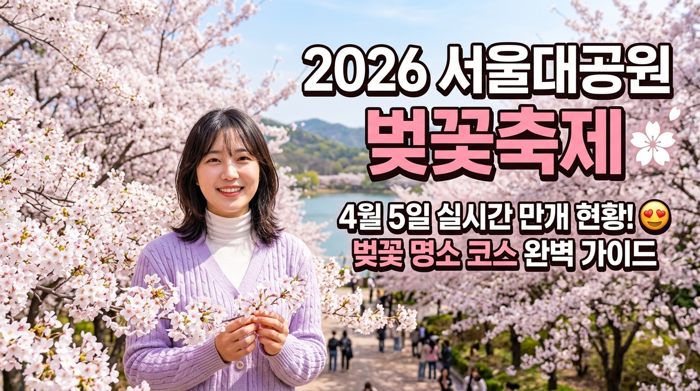 2026- 서울대공원- 벚꽃축제 -실시간- 현황 -4월 5일- 만개- 시기