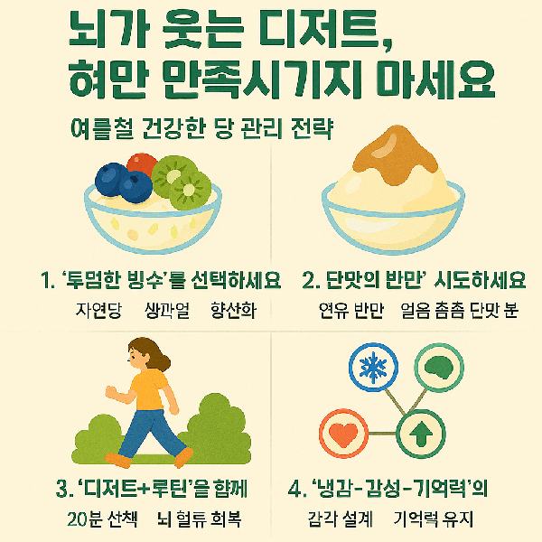 뇌가 웃는 디저트, 혀만 만족시키지 마세요 – 여름철 건강한 당 관리 전략