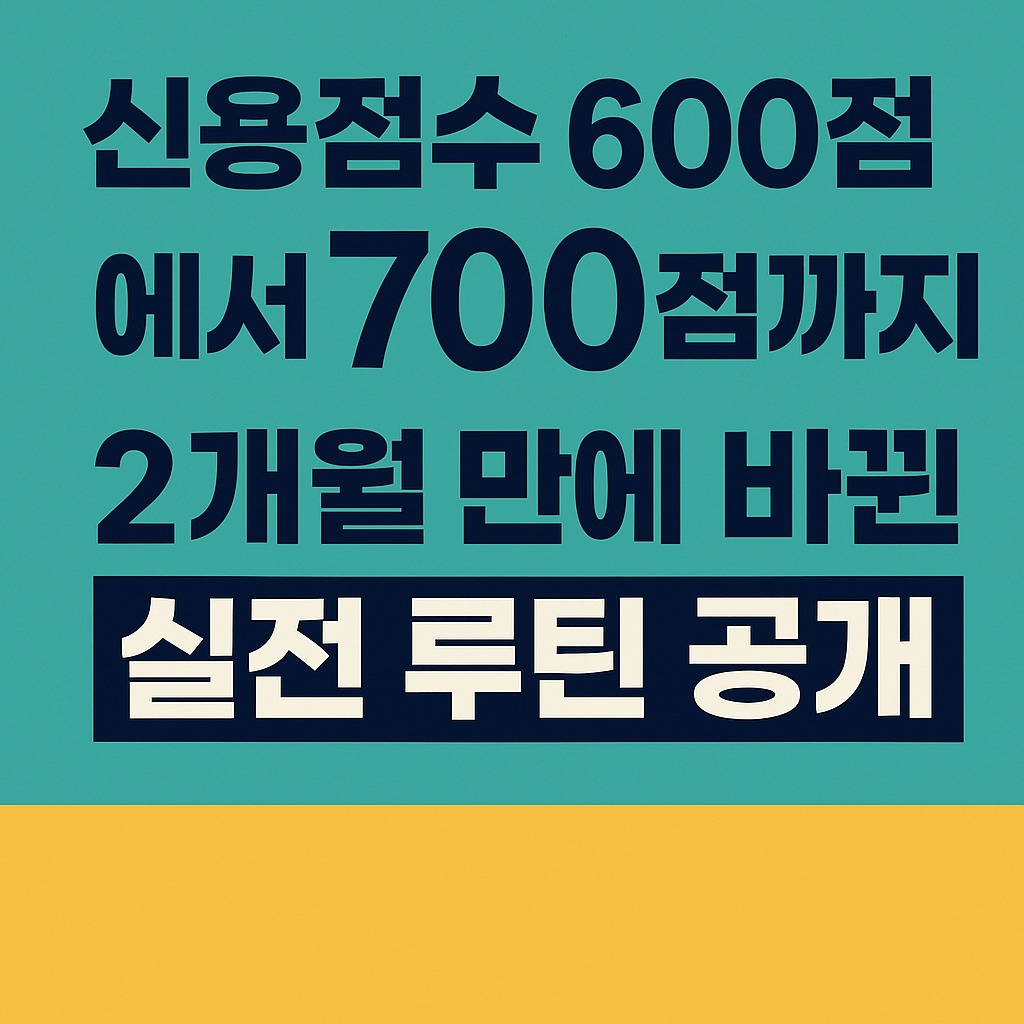 신용점수 600점에서 700점까지, 2개월 만에 바뀐 실제 루틴 공개