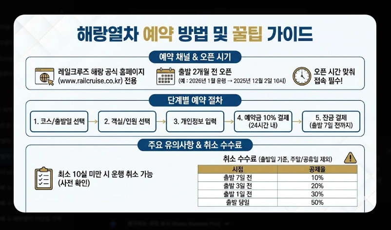 해랑열차 1박2일 가격 [코스별 차이] 예약 꿀팁 및 객실 서비스 포함 내역 정리