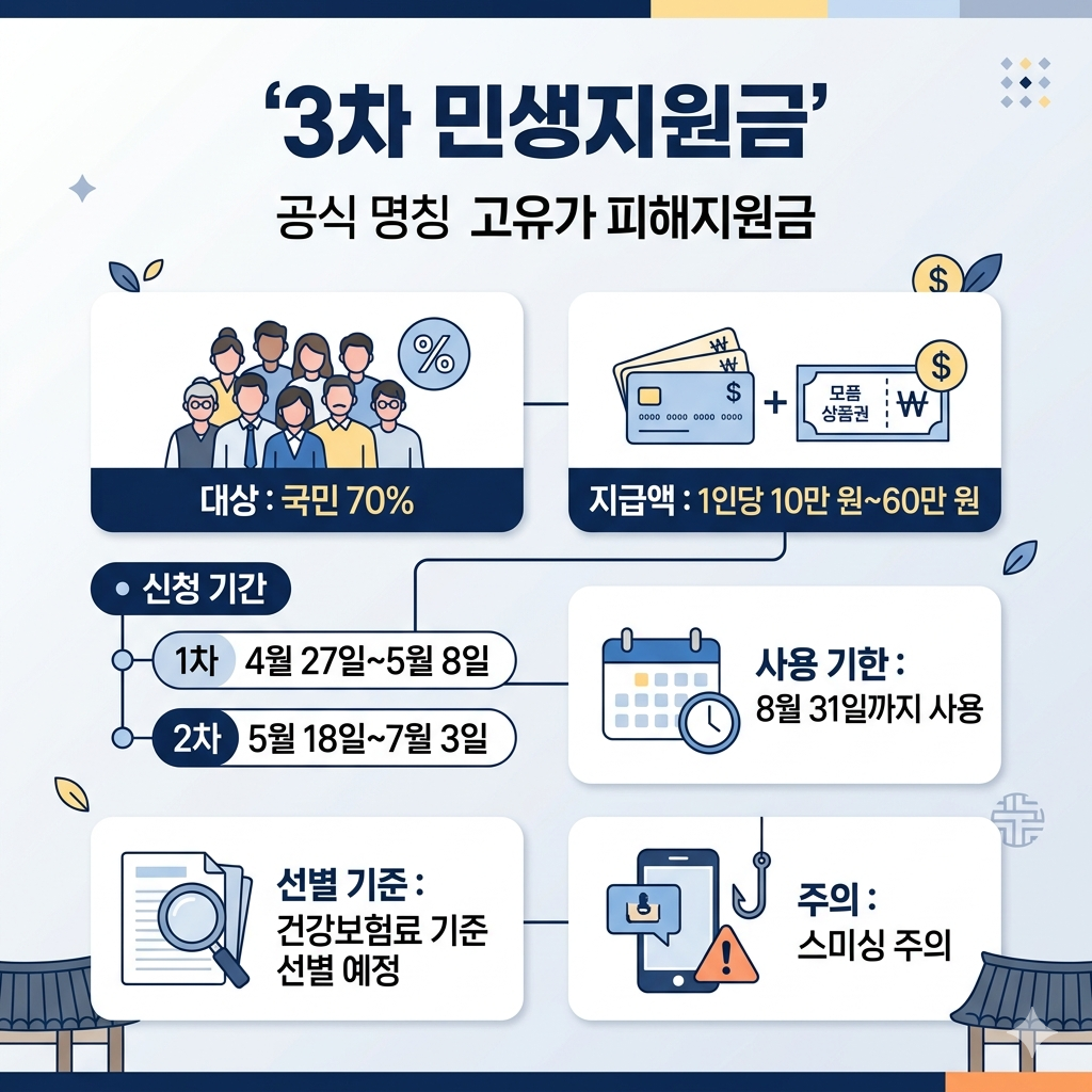 3차 민생지원금 서울 경기 인천 외｜신청기간&middot;대상&middot;금액&middot;사용처 인포그래픽