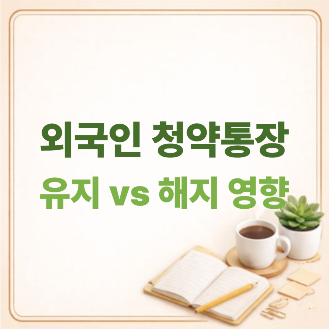 외국인 청약통장 해지, 사회&middot;주거 영향 커진다 (유지 vs 해지 쉬운 정리)