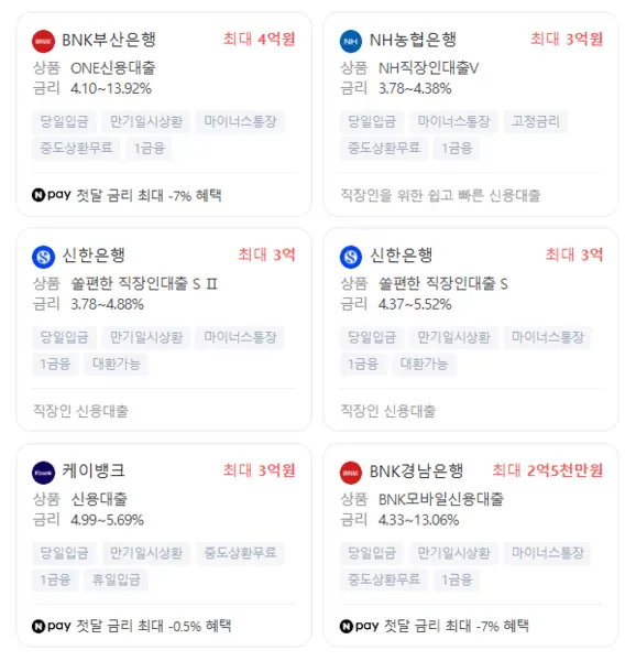 직장인 대출 은행 대출 비교 바로가기