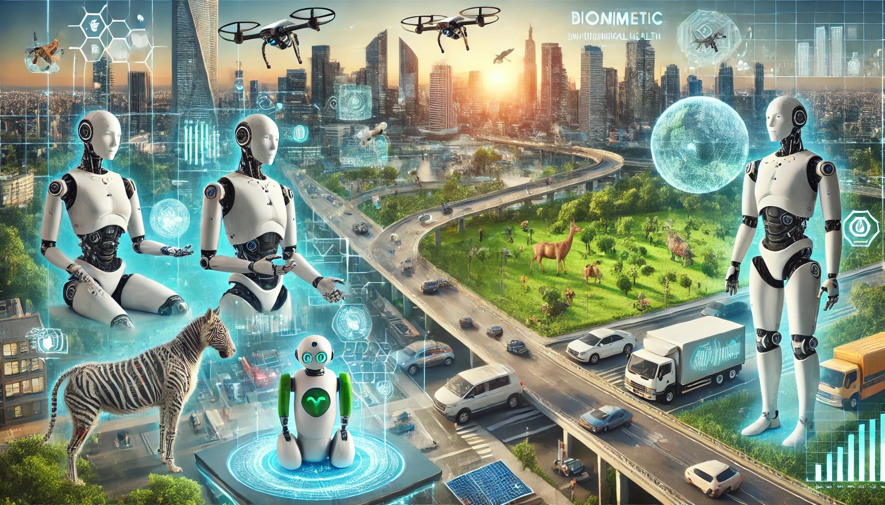 미래 도시와 생체 모방 로봇