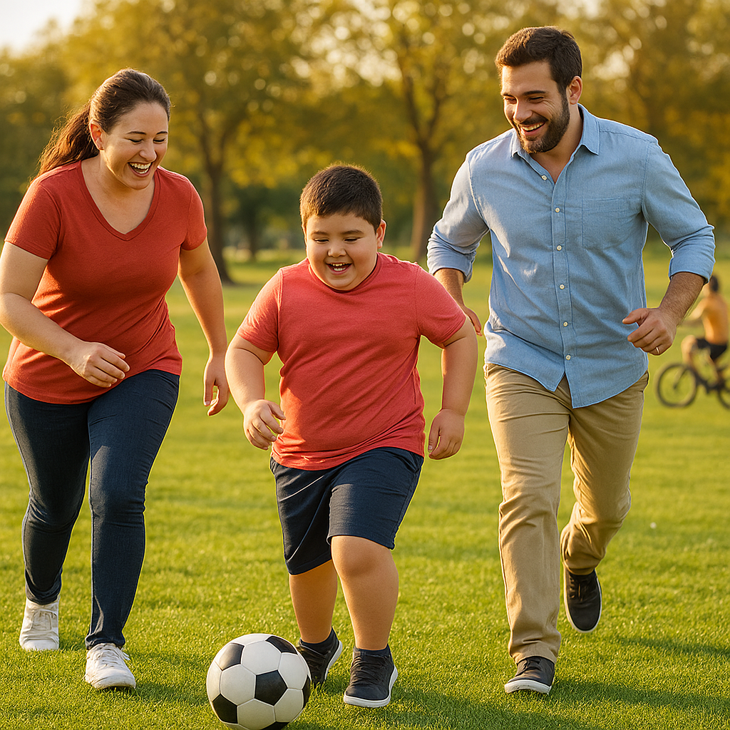 가족이 함께 운동하는 이미지