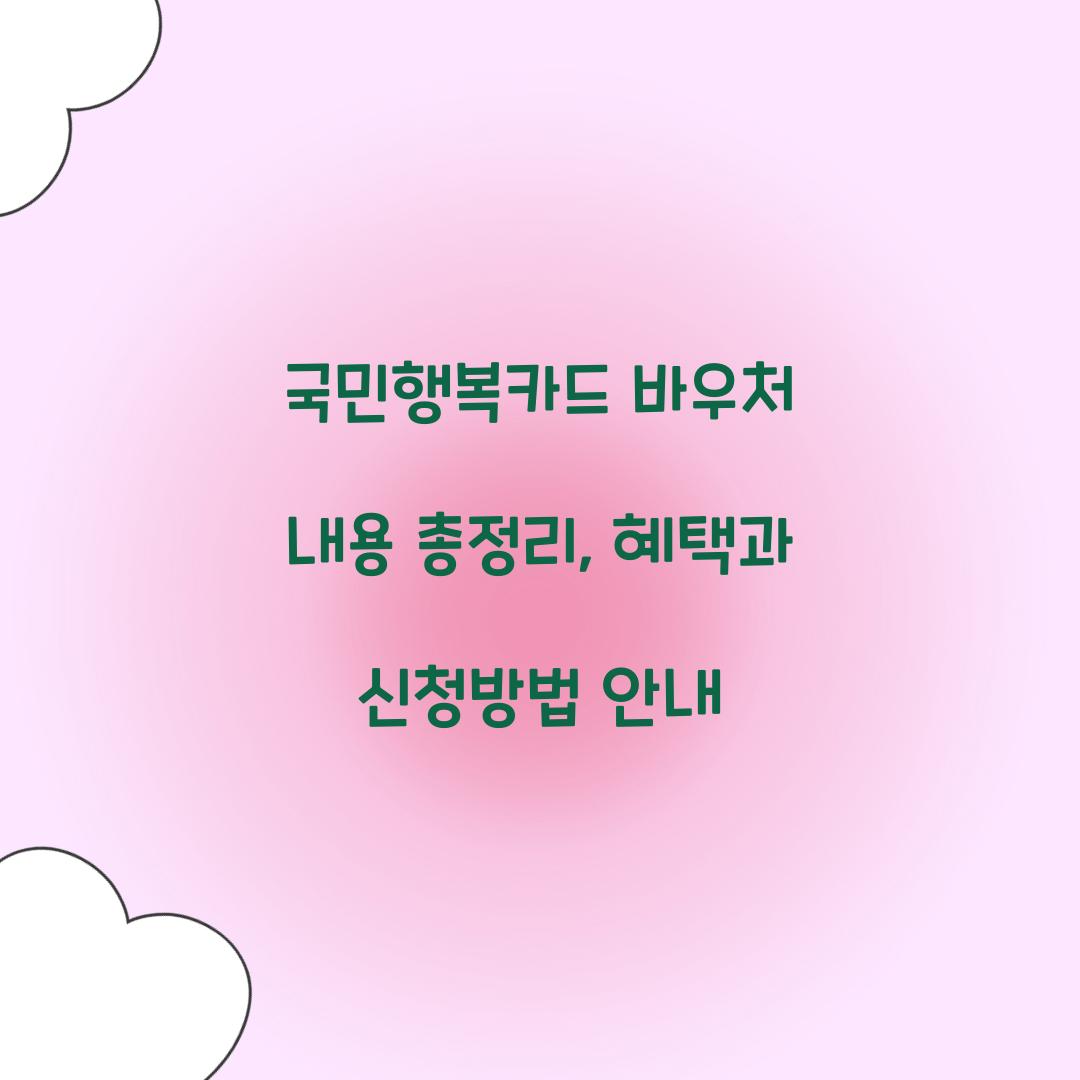 국민행복카드 바우처 내용
