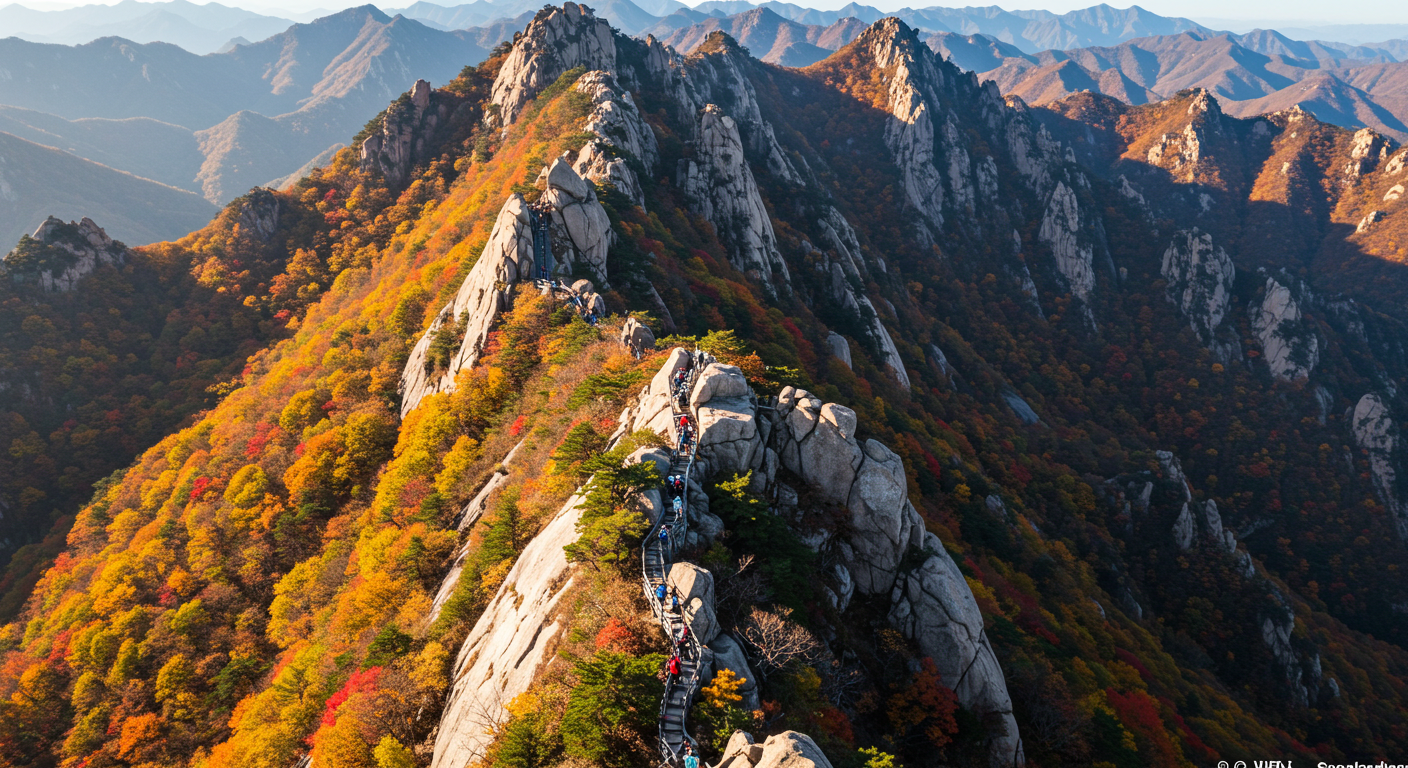설악산 대청봉 정상의 설경