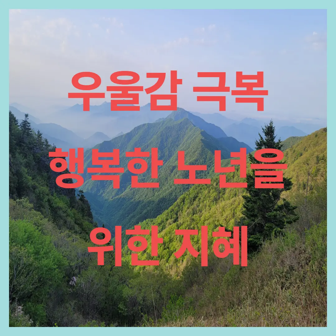 우울감 극복: 50대 이후, 마음의 활력을 되찾고 행복한 노년을 위한 지혜